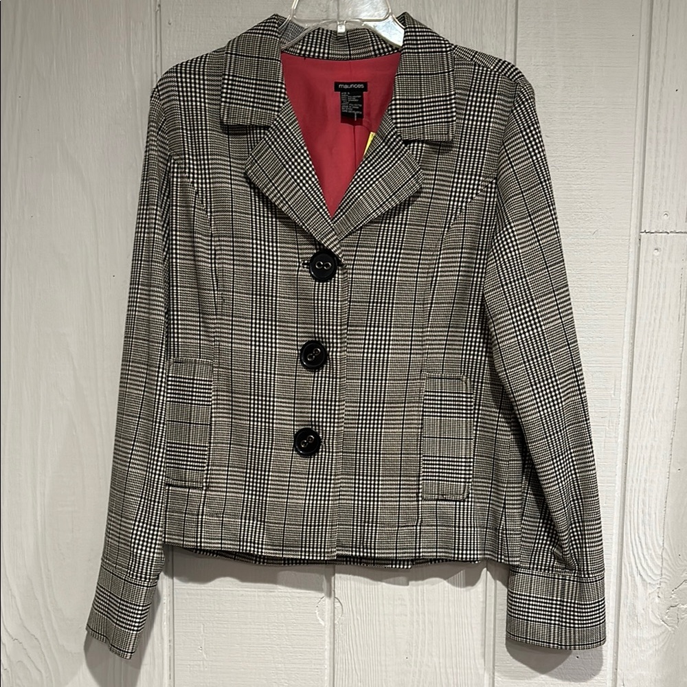Maurice’s Plaid Blazer with Black Buttons